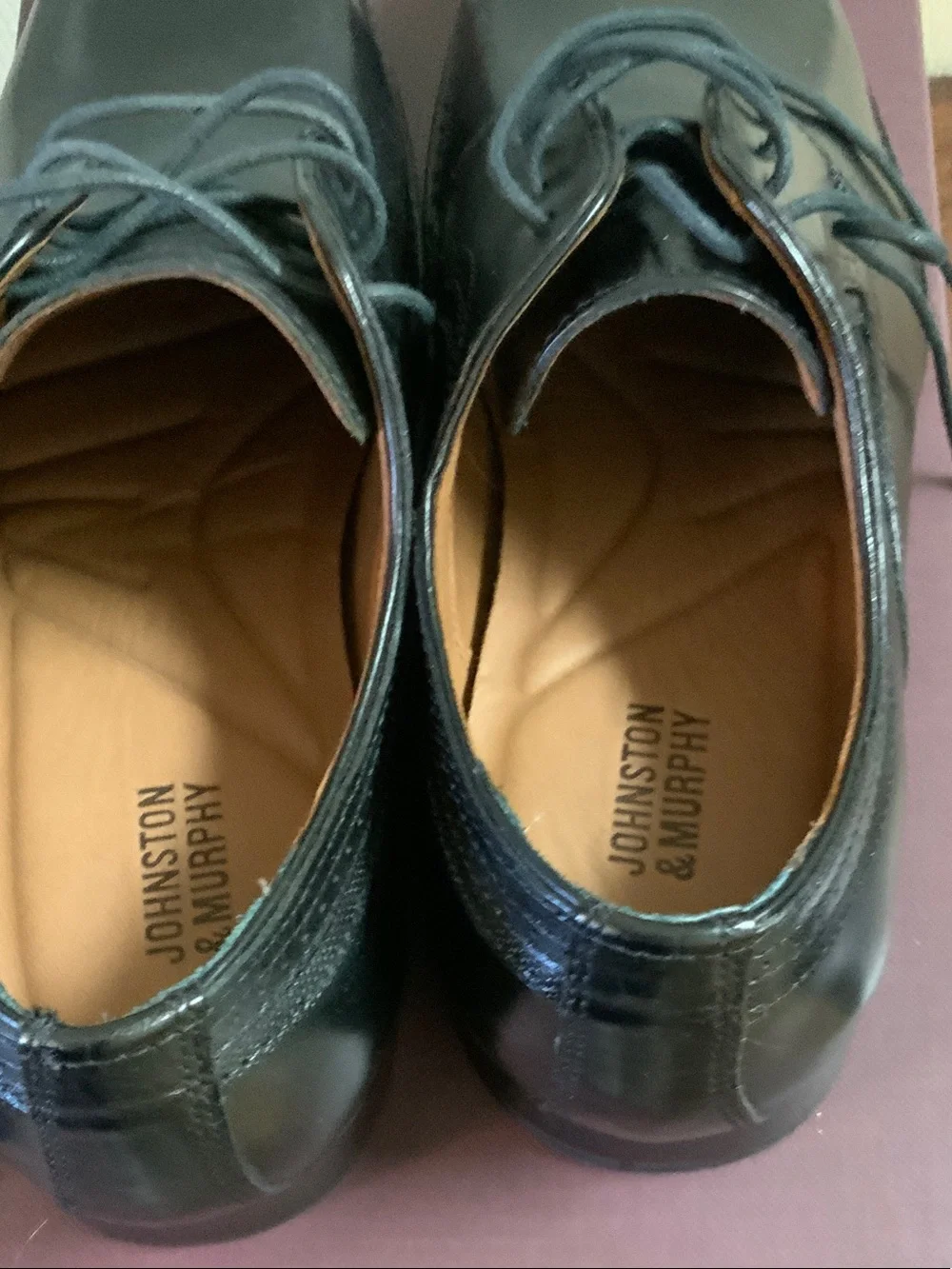 Johnston & Murphy Black Leather Plain-toe DANRIDGE 158011